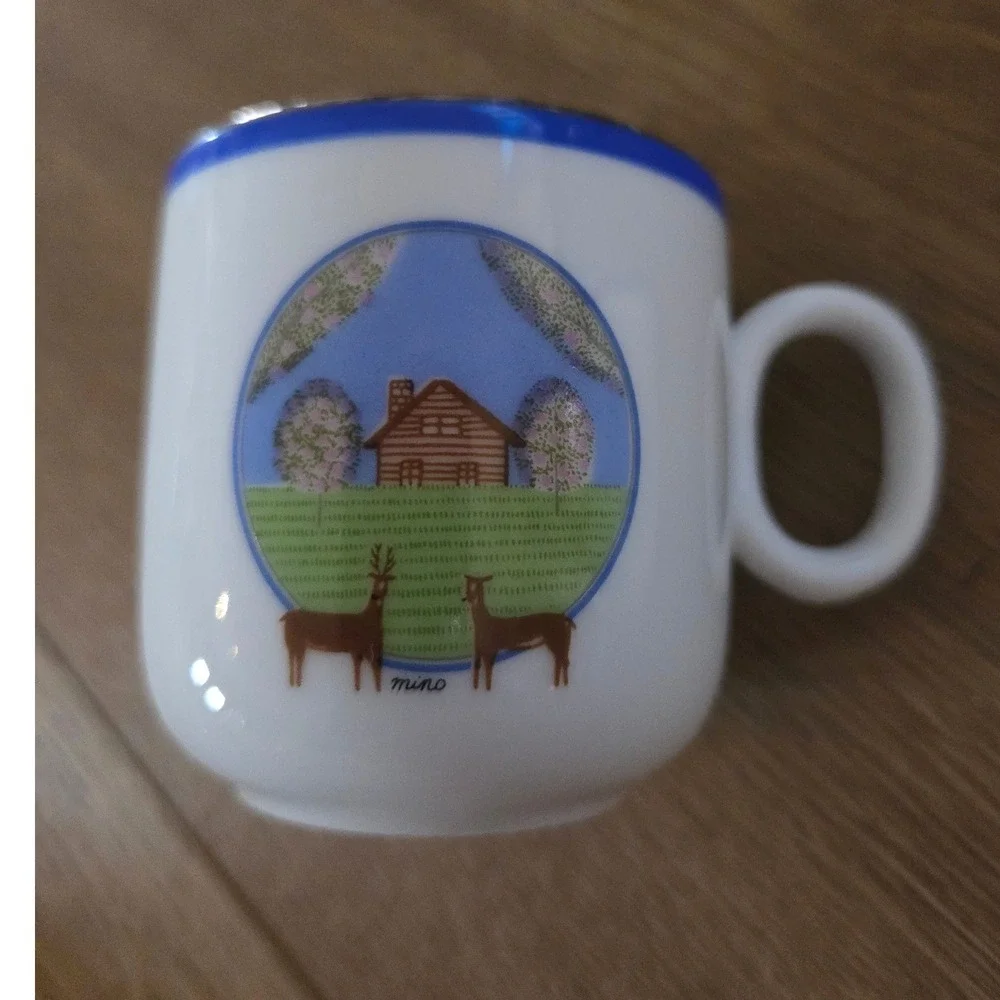 Mikimoto International 90s Mine Crane‎ Espresso Cup and Saucer Set